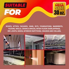 Spray Foam Insulation Kit (1 PK Kit-30oz) Expanding Sealant, Spray Foam