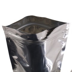 100x Shiny Silver Metallic Mylar Stand Up Zip Lock Bags 16x24cm 6.25×9.5in