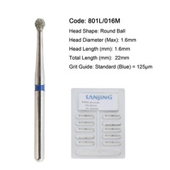Dental Burs Diamond FG Round End Taper Football Surgical Long High Speed 856 850