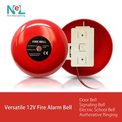 1-8 X NEW ERA Fire Alarm Bell, 6″, 12VDC, Security Bell 12V DC