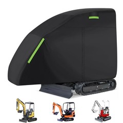 210D Oxford Fabric Mini Excavator Cover Waterproof For E20 (Black)