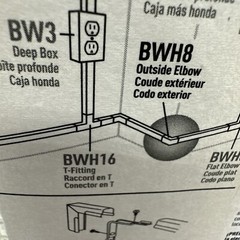 Legrand BWH8 Wiremold Metal Raceway 90-Degree Outside Elbow White Wire mold Brac
