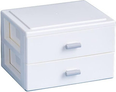 Small Stackable Desk Storage Box with 2 Drawers – Desktop Organizer for Offic…