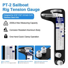 Sailboat Rigging Tension Gauge PT-2, 1500LB Max Load, Fits 3/32in 1/8in 5/32in