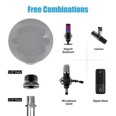 8 Pack Mic Stand Adapter 5/8 Female to 3/8 Male and 3/8 Female to 5/8 Male, 5…