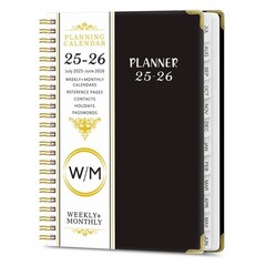 Jul 2025 -Jun 2026 Daily Planner, Spiral Notebook, Appointment Book, Calendar Pl