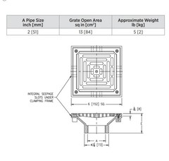 Zurn Z461 6″ Heavy Duty Square Modular Floor Drain