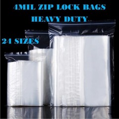 HEAVY DUTY 4 Mil Clear Zipper Seal Bags Reclosable Plastic Jewelry 4Mil Bag