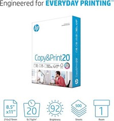 HP Printer Paper 8.5 x 11 Paper Copy &Print 20 lb 1 Ream Case – 500 Sheets