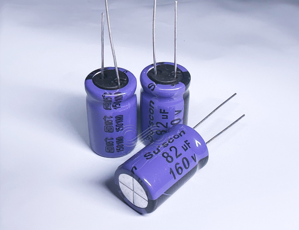 10PCS HD Suscon 82uF 160V 13×21 Electrolytic Radial Capacitor High Ripple 10kHr
