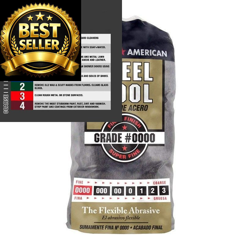 Homax 10120000 Steel Wool, 12 pad, Grade #0000, Rhodes 12 Pads,