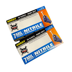 Hardy 68505 Nitrile Gloves (7MIL) 2 BOXES OF 50 Heavy Duty LARGE
