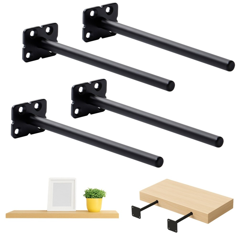 SOMADA 8 Inch Floating Shelf Brackets, 4 Pack Invisible Heavy Duty Shelf Supp…