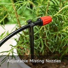 50 Pcs Drip Irrigation Spray Emitters, Adjustable Atomizing Single Barb