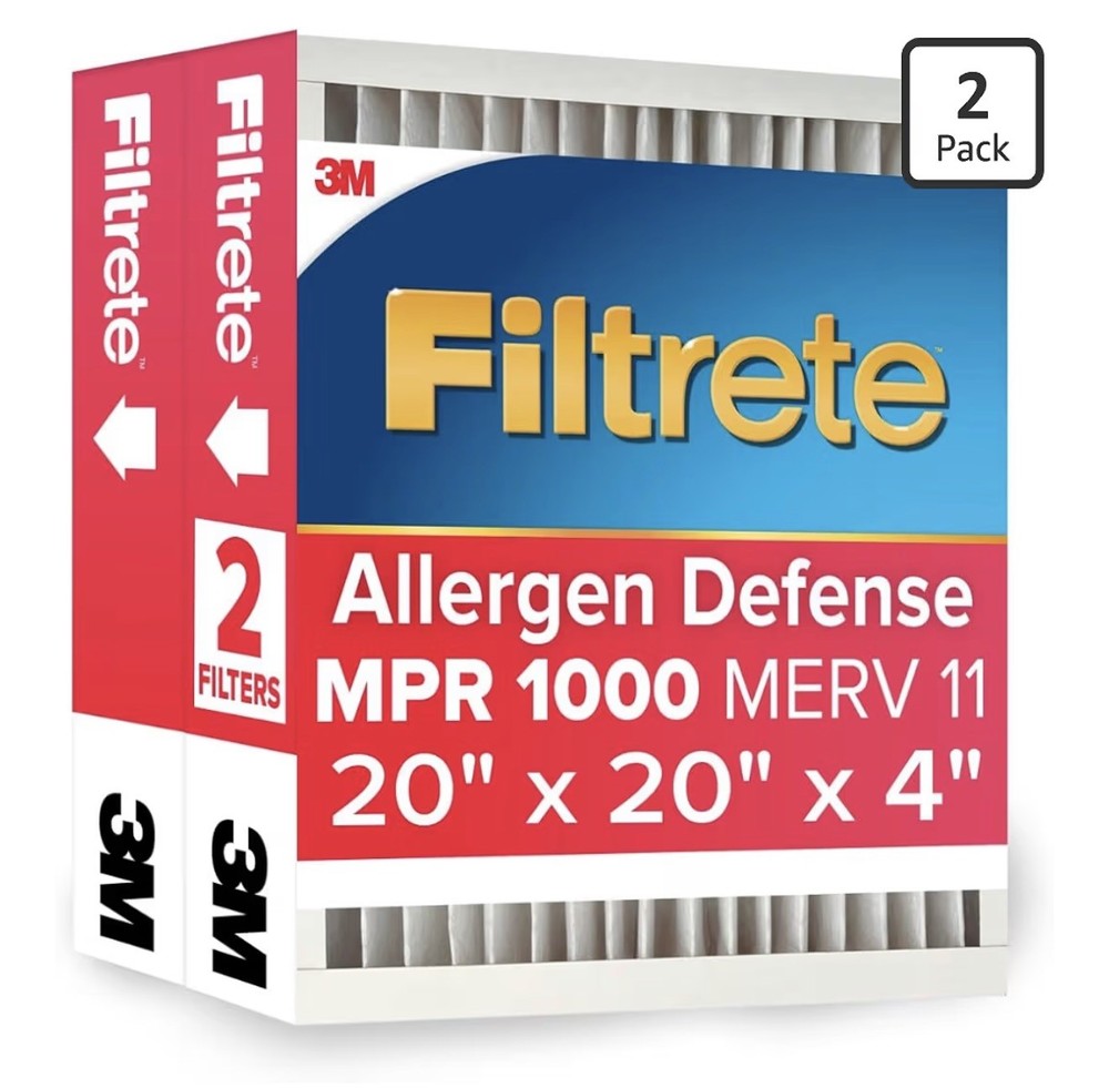 Filtrete 20x20x4 AC Furnace Air Filter, MPR 1000, MERV 11, 20x20x4, White – 2