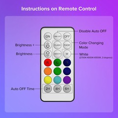 SANSI RGB LED Light Bulb 4000LM 40W(260W Equivalent) Dimmable with Timing Remote