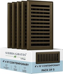 Sierra Grates 4″ x 10″ Contemporary Design Floor Register in Metallic Bronze Fin