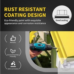 Metal Roofing Screws #10 x 1-1/2″, 300 PCS, RUSPERT Hex Head Rubber Washer Sheet