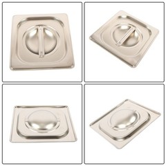 6 Pack 1/6 Size Hotel Pans Steam Table Pan Stainless Steel 6″ Deep W/Lids