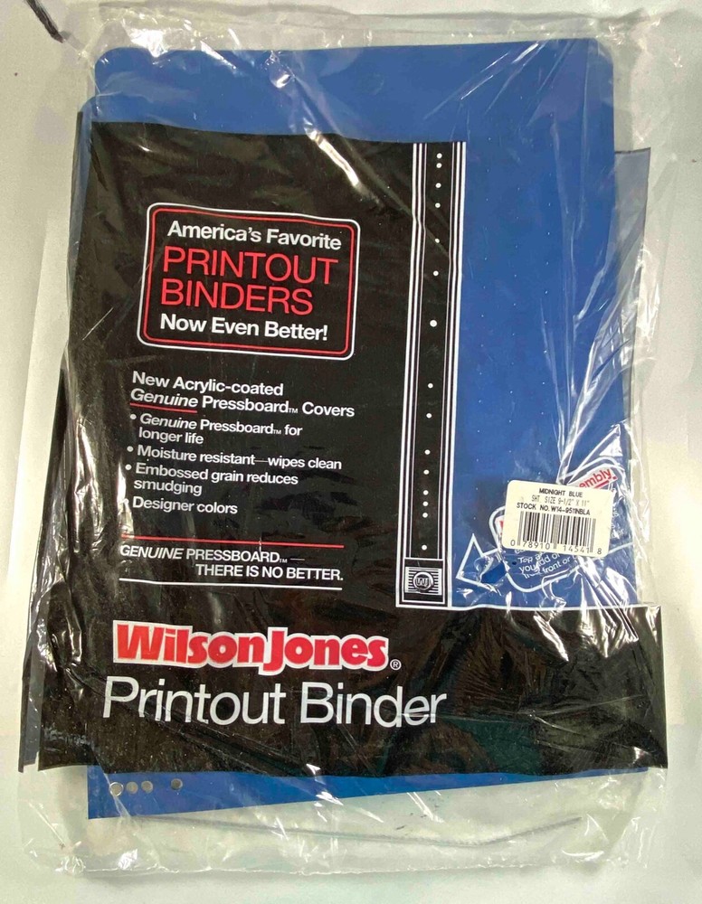 Wilson Jones Printout Binder W14-9511NBLA Blue 9.5″ x 11″