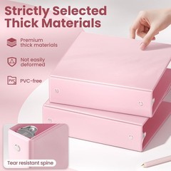 Moisture Resistant 2-Inch 4-Pack Pastel Binders – Perfect for School & Work
