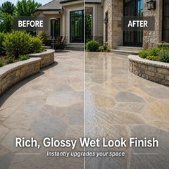 Wet Look Natural Stone Sealer – 4oz Gloss Protection for Interior & Exterior