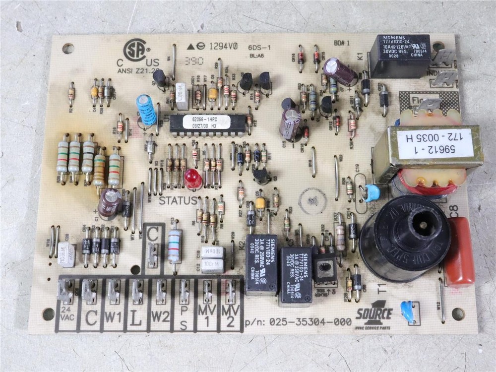YORK Coleman Luxaire 1294V0 Furnace Control Circuit Board 025-35304-000