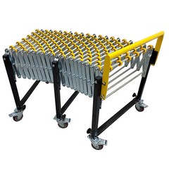 31.5in – 118in Non-power Flexible Expandable Roller Conveyor ABS Skate Wheels
