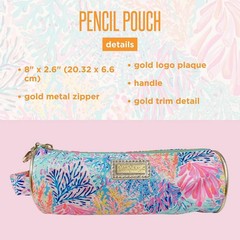Pencil Case Colorful Zipper Pouch for Office Travel Supplies with Handle 8 Inch