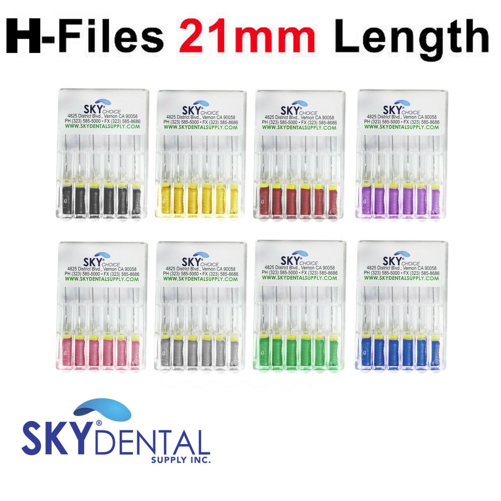 H Files DENTAL H-FILES ENDODONTIC FILE 21 mm LENGTH SIZE 6 8 10 15 20 25 30 35
