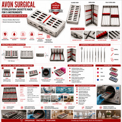 3 GERMAN DENTAL AUTOCLAVE STERILIZATION CASSETTE RACK BOX TRAY FOR 5 INSTRUMENT