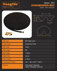 HANGLIFE GT2 Timing Belt with Copper Buckle – 3D Printer Open 10mm x 5M