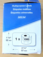 DYMO LabelWriter 30334 Multi-Purpose Labels, 2-1/4″ x 1-1/4″, 1000 Labels/Roll