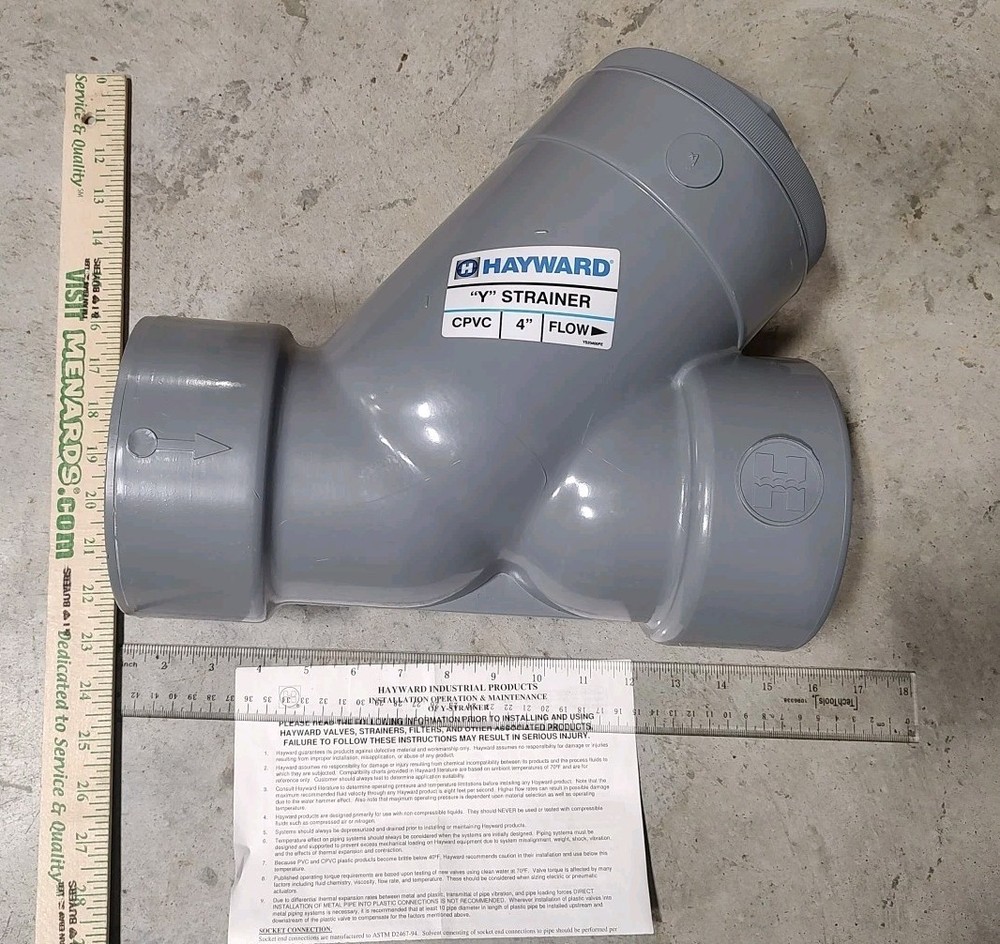 NEW Hayward YS20400S 4″ CPVC Y Strainer SOC FPM