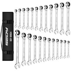 Ratchet Wrench Set Metric Standard: 24-Piece Combination Ratcheting Wrenches …