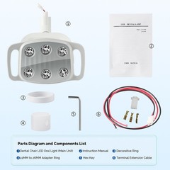 Dental 6 LED Lamp Oral Light Induction Senser Adjustable Lamp for Dental Chair