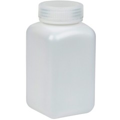 500ml Square Bottle, Wide Mouth, HDPE, Karter Scientific 238C3 (Single)