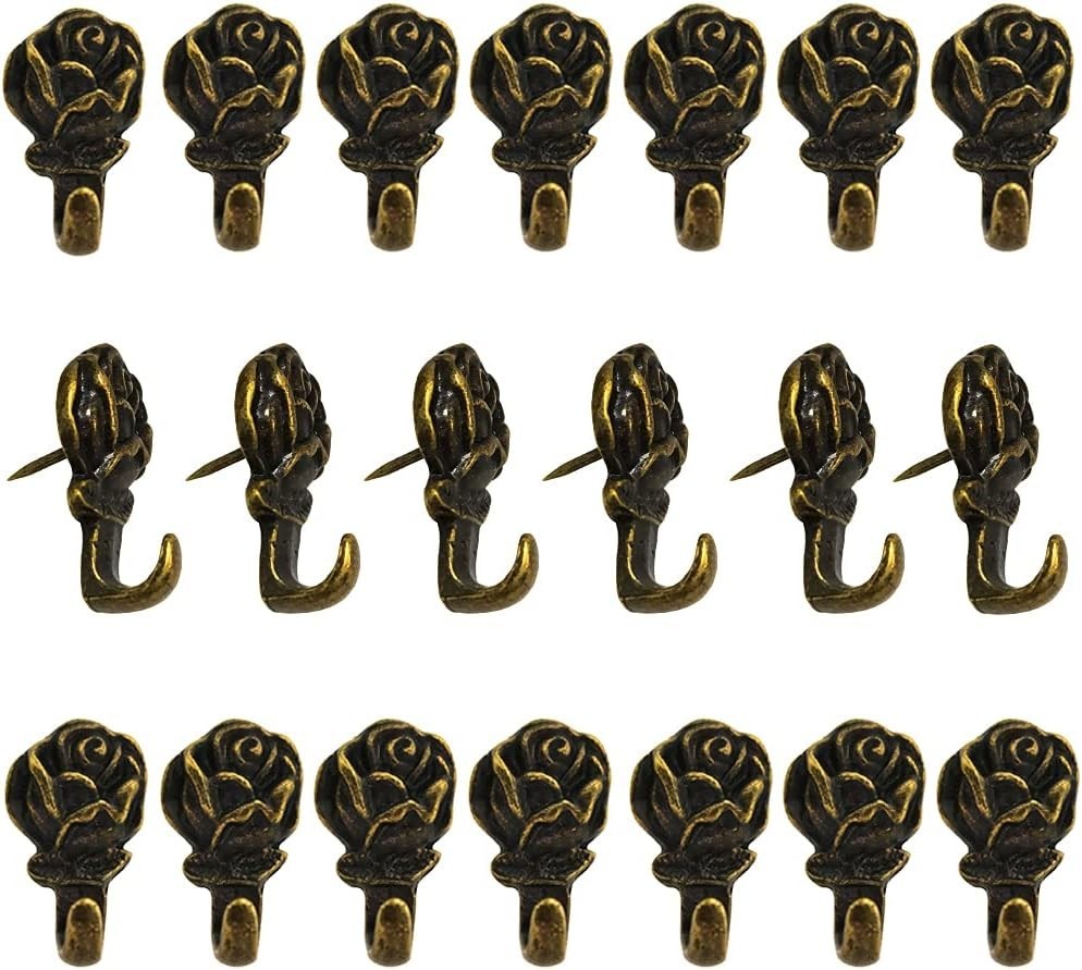 Rose Push Pins Hanger 20 Pcs Antique Flower Drawing Pin Bronze Decorative Thu…