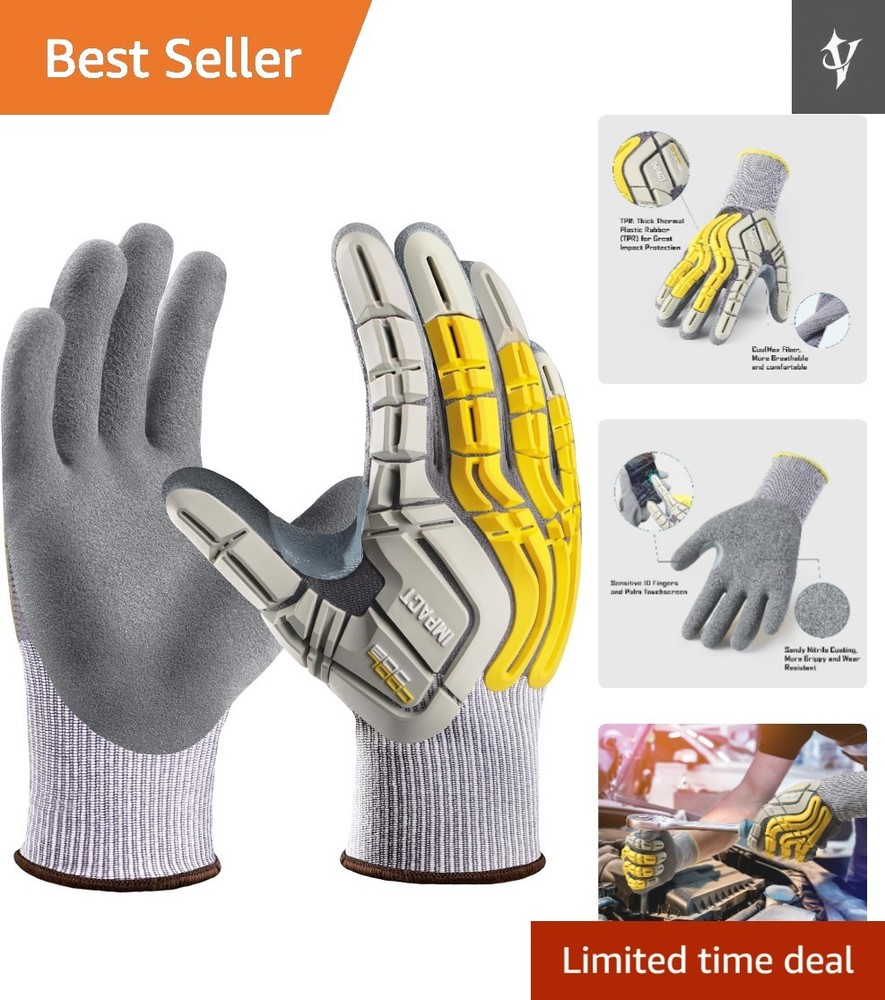 Water-Repellent Utility Gloves with Grip – Perfect for Construction Work