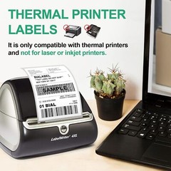 2-120 Rolls 4″x6″ Direct Thermal Labels 220/Roll Compatible Dymo 4XL 1744907
