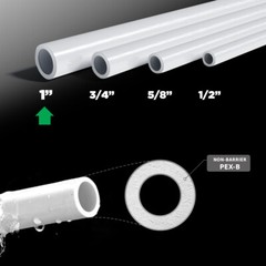 1″in x 300’ft White PEX A Expansion Tubing Non-Barrier Potable Water PipeFitting