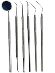 GERMAN Dental Scaler Pick Stainless Steel Tools with Inspection Mirror Set 6 PCS