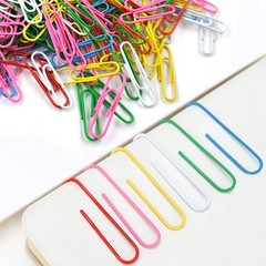 Paper Clips, 200 Medium 1.3 inch, Red, Green, Yellow, Blue, White, and Pink
