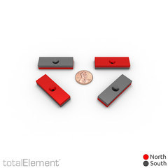 1.5 x 1/2 x 1/4 Inch Strong Neodymium Countersunk Block Magnets N52 (4 Pack)