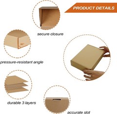 9x6x2 inch Shipping Boxes Bulk 25 Pack Brown Tab Lock Tuck Top Mailer Boxes