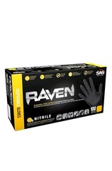 Safety 66519 Raven -Nitrile Disposable Glove, X-Large, 7 mil Thick (Pack of 100)