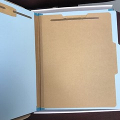 Blue Summit Supplies Presboard Classification Folders Light Blue – 1 Divider