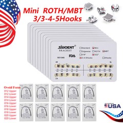 10 Packs Dental Orthodontic Round Super Elastic Niti Arch Wires / Mini Brackets