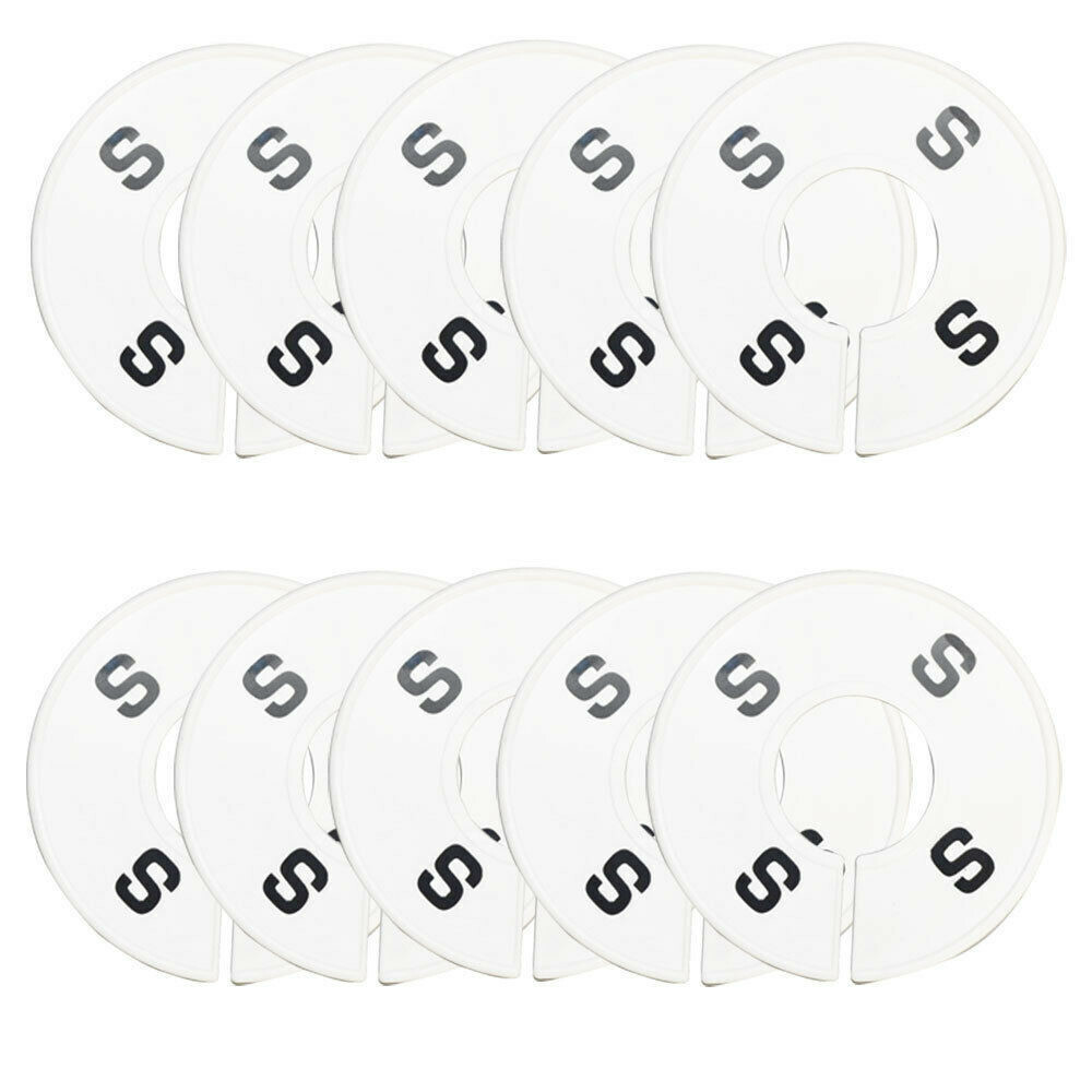 10 PC Rack Divider Size S Small White Round Ring Sizing Hanger Retail Fixture