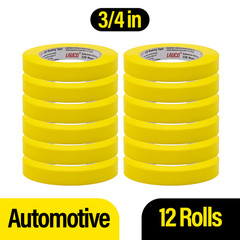 Automotive Masking Tape Yellow Painters Tape for Car Painting(0.75in-12rolls)